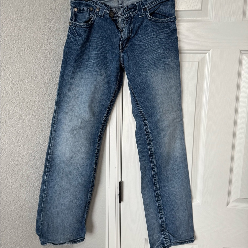 Relaxed Blue Jeans with Natural Fading